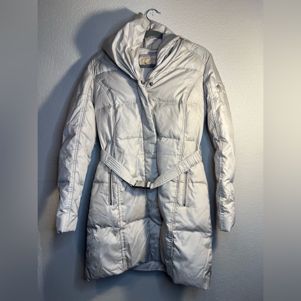 Michael Kors belted trench puffer coat